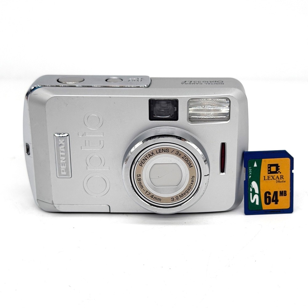 Pentax Optio 33LF Digital Camera Silver 3.2MP 3x Zoom Swivel Screen Tested